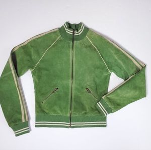 Joe's Jeans Green Suede Leather Girl's Bomber Jacket Zip Up Small 12